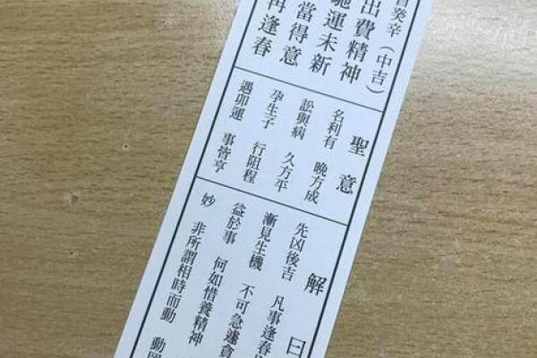 关帝灵签中吉签