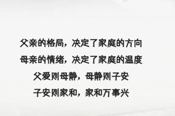 父亲的格局，也就是家庭的风水