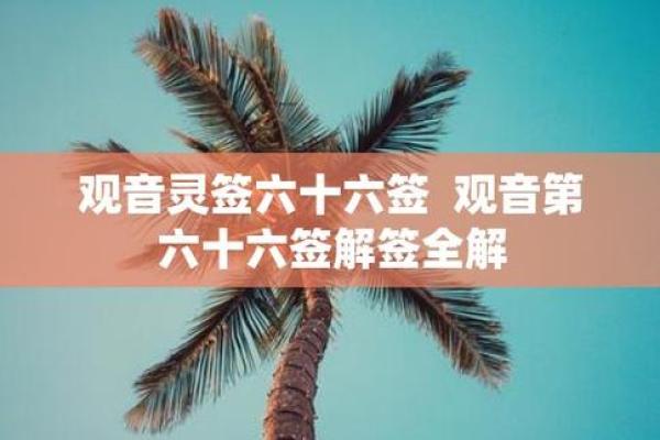 观音灵签解签大全第56签