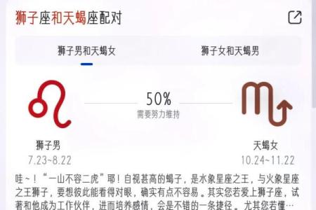 狮子男和天蝎座女配对合适吗