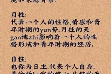 八字四柱代表