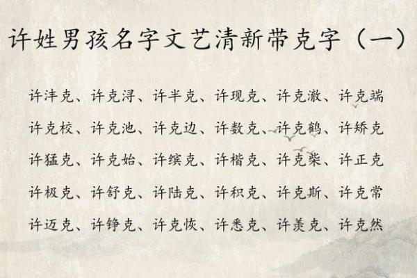 许姓男孩名字大全-许姓男孩起名字大全-许姓名字大全姓名