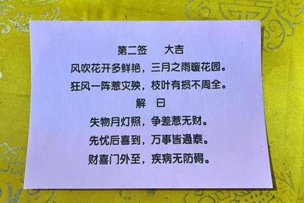 月花灵签77解签