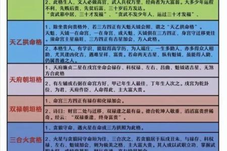 紫薇斗数几种格局